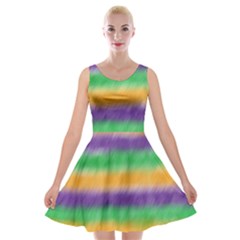 Mardi Gras Strip Tie Die Velvet Skater Dress by PhotoNOLA