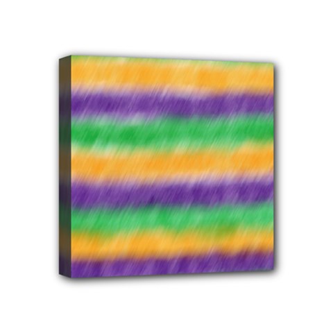 Mardi Gras Strip Tie Die Mini Canvas 4  X 4  by PhotoNOLA