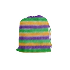 Mardi Gras Strip Tie Die Drawstring Pouches (medium)  by PhotoNOLA