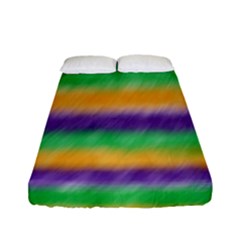 Mardi Gras Strip Tie Die Fitted Sheet (full/ Double Size)