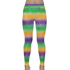 Mardi Gras Strip Tie Die Classic Yoga Leggings by PhotoNOLA