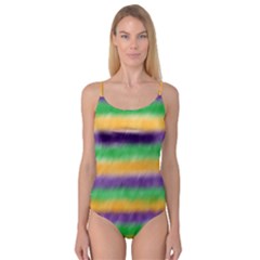 Mardi Gras Strip Tie Die Camisole Leotard  by PhotoNOLA