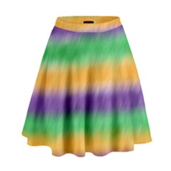 Mardi Gras Strip Tie Die High Waist Skirt by PhotoNOLA