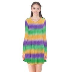 Mardi Gras Strip Tie Die Flare Dress