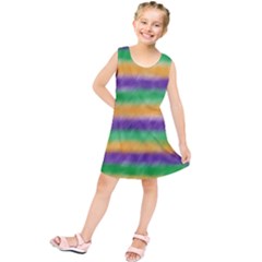 Mardi Gras Strip Tie Die Kids  Tunic Dress by PhotoNOLA