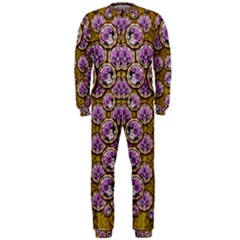 Gold Plates With Magic Flowers Raining Down Onepiece Jumpsuit (men)  by pepitasart