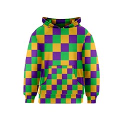 Mardi Gras Checkers Kids  Pullover Hoodie by PhotoNOLA