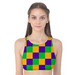 Mardi Gras Checkers Tank Bikini Top by PhotoNOLA