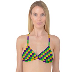 Mardi Gras Checkers Reversible Tri Bikini Top by PhotoNOLA