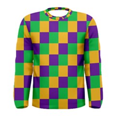 Mardi Gras Checkers Men s Long Sleeve Tee