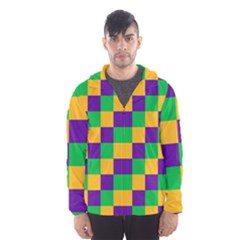 Mardi Gras Checkers Hooded Wind Breaker (men) by PhotoNOLA