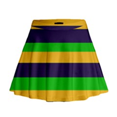 Mardi Gras Stripes Mini Flare Skirt