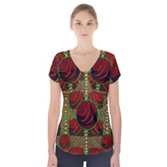 Spanish And Hot Short Sleeve Front Detail Top by pepitasart