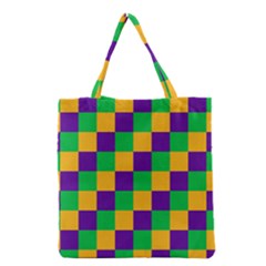 Mardi Gras Checkers Grocery Tote Bag by PhotoNOLA