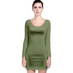 Mardi Gras Checker Boards Long Sleeve Bodycon Dress by PhotoNOLA