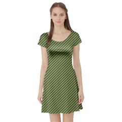 Mardi Gras Checker Boards Short Sleeve Skater Dress by PhotoNOLA