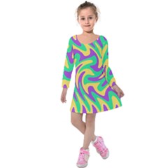 Mardi Gars Kids  Long Sleeve Velvet Dress by PhotoNOLA