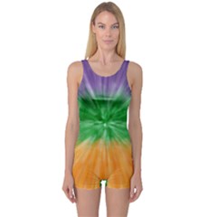 Mardi Gras Tie Die One Piece Boyleg Swimsuit by PhotoNOLA