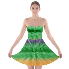 Mardi Gras Tie Die Strapless Bra Top Dress by PhotoNOLA