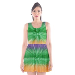 Mardi Gras Tie Die Scoop Neck Skater Dress by PhotoNOLA