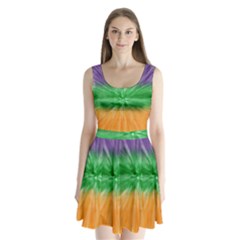 Mardi Gras Tie Die Split Back Mini Dress  by PhotoNOLA