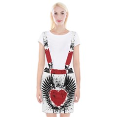 Wings Of Heart Illustration Suspender Skirt by TastefulDesigns