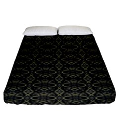 Dark Interlace Tribal  Fitted Sheet (king Size)