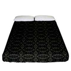 Dark Interlace Tribal  Fitted Sheet (california King Size) by dflcprints