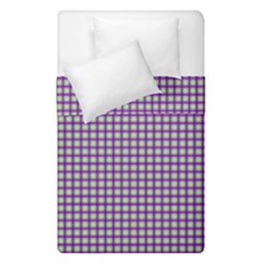 Mardi Gras Purple Plaid Duvet Cover Double Side (single Size) by PhotoNOLA