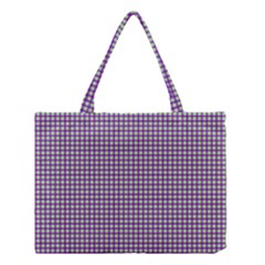 Mardi Gras Purple Plaid Medium Tote Bag by PhotoNOLA