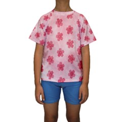 Watercolor Flower Patterns Kids  Short Sleeve Swimwear by TastefulDesigns