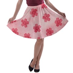 Watercolor Flower Patterns A-line Skater Skirt by TastefulDesigns