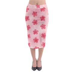 Watercolor Flower Patterns Midi Pencil Skirt by TastefulDesigns