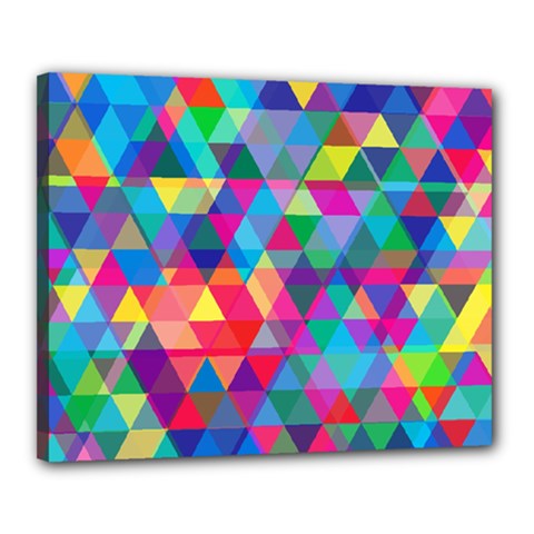 Colorful Abstract Triangle Shapes Background Canvas 20  X 16  by TastefulDesigns