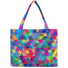 Colorful Abstract Triangle Shapes Background Mini Tote Bag by TastefulDesigns