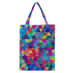 Colorful Abstract Triangle Shapes Background Classic Tote Bag by TastefulDesigns