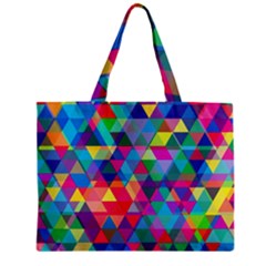 Colorful Abstract Triangle Shapes Background Zipper Mini Tote Bag by TastefulDesigns