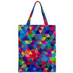 Colorful Abstract Triangle Shapes Background Zipper Classic Tote Bag by TastefulDesigns