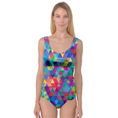 Colorful Abstract Triangle Shapes Background Princess Tank Leotard  by TastefulDesigns