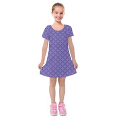 Abstract Purple Pattern Background Kids  Short Sleeve Velvet Dress by TastefulDesigns