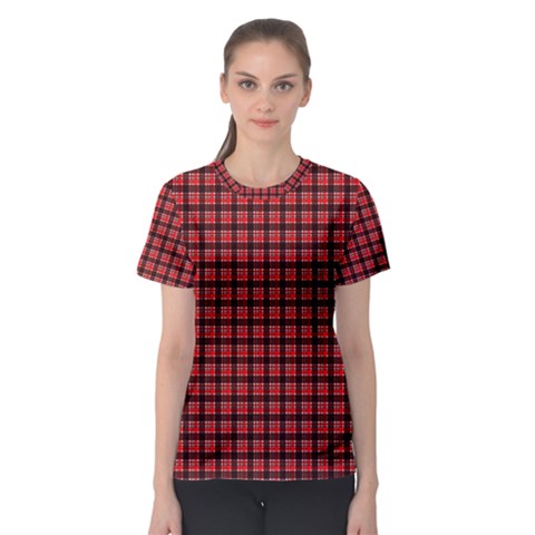 Red Plaid Women s Sport Mesh Tee by PhotoNOLA