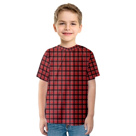 Red Plaid Kids  Sport Mesh Tee by PhotoNOLA