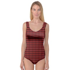 Red Plaid Princess Tank Leotard  by PhotoNOLA