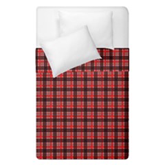 Red Plaid Duvet Cover Double Side (single Size) by PhotoNOLA