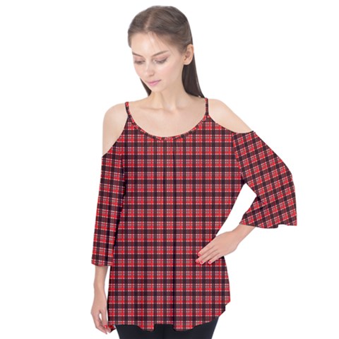 Red Plaid Flutter Tees by PhotoNOLA