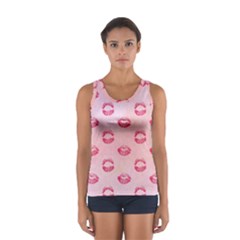 Watercolor Kisses Patterns Women s Sport Tank Top  by TastefulDesigns