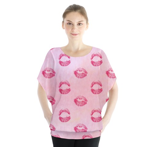 Watercolor Kisses Patterns Blouse by TastefulDesigns