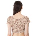 Retro Sketchy Floral Patterns Short Sleeve Crop Top (Tight Fit) View2