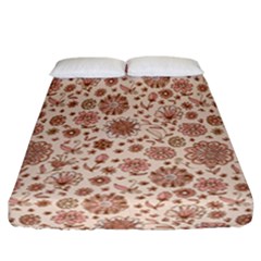 Retro Sketchy Floral Patterns Fitted Sheet (california King Size)