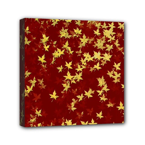 Background Design Leaves Pattern Mini Canvas 6  X 6  by Simbadda